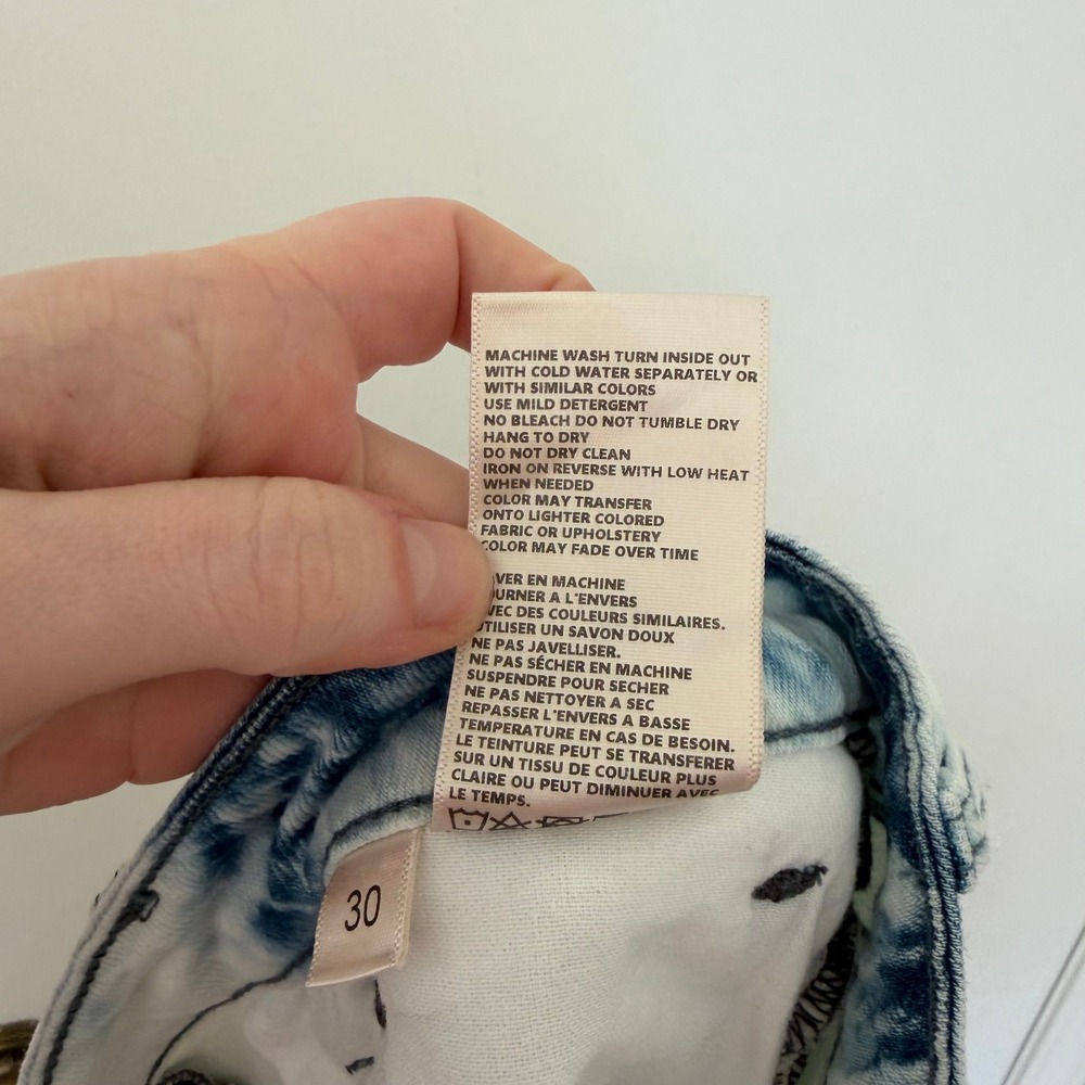 L AGENCE June Ultra High Rise Cropped Jeans Light Wash Tie Dye Size 30 - Picture 8 of 10